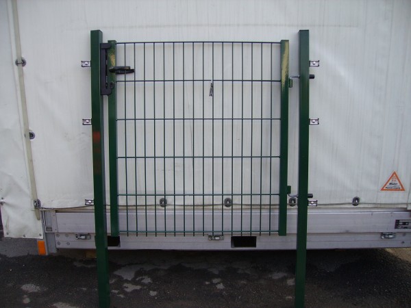 Gartentüre mit Stabmattenfüllung Ral 6005 grün, Ral 7016 anthrazit, 1000 x 800 mm